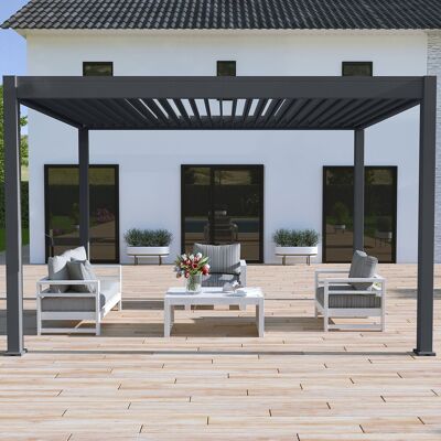 Ombréa Pergola bioclimatique autoportante 3x4M - Anthracite - ELMO - Publicité Ombréa Pergola bioclimatique autoportante 3x4M - Anthracite - ELMO - Publicité
