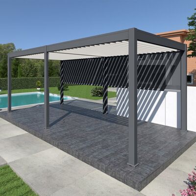 Pergola bioclimatique Ombréa autoportante 3x6M - Anthracite/blanc - ELMO - Publicité Pergola bioclimatique Ombréa autoportante 3x6M - Anthracite/blanc - ELMO - Publicité