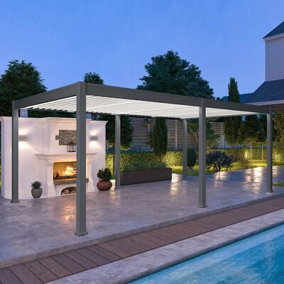 Pergola bioclimatique Ombréa autoportante 4x6M - Anthracite/blanc - ELMO - Publicité Pergola bioclimatique Ombréa autoportante 4x6M - Anthracite/blanc - ELMO - Publicité