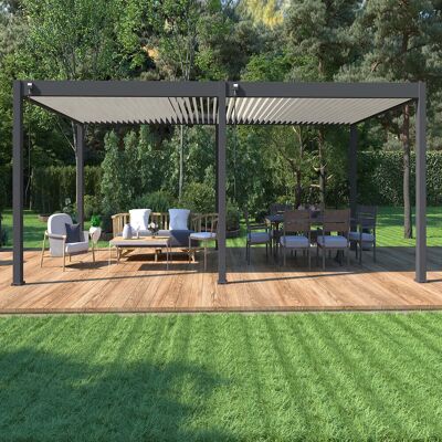 Unknown - Bioclimatique 4x8 - Anthracite et blanc - Pergola - Publicité Unknown - Bioclimatique 4x8 - Anthracite et blanc - Pergola - Publicité