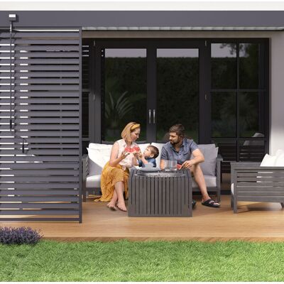 CHALET & JARDIN Pergola bioclimatique - Ombréa - adossée - 3x4M - Anthracite blanc - Version 2 - 300x400x258 cm - Publicité CHALET & JARDIN Pergola bioclimatique - Ombréa - adossée - 3x4M - Anthracite blanc - Version 2 - 300x400x258 cm - Publicité
