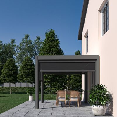 CHALET & JARDIN Pergola bioclimatique - Ombréa 2023 - autoportante alu - 3x3M - 1 store 3M - Anthracite - VS - Publicité CHALET & JARDIN Pergola bioclimatique - Ombréa 2023 - autoportante alu - 3x3M - 1 store 3M - Anthracite - VS - Publicité