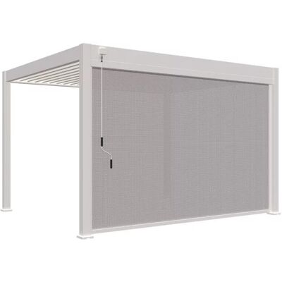 CHALET & JARDIN Store vertical motorisé pergola 370 cm aluminium textilène - blanc - Publicité CHALET & JARDIN Store vertical motorisé pergola 370 cm aluminium textilène - blanc - Publicité