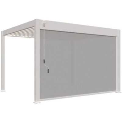 Ombréa Pergola bioclimatique adossée 3 x 4 m avec store anthracite 4 m - aluminium blanc - toiture étanche - Publicité Ombréa Pergola bioclimatique adossée 3 x 4 m avec store anthracite 4 m - aluminium blanc - toiture étanche - Publicité