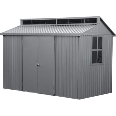 Duramax Abri de jardin aluminium 10 x 6 avec lucarne - fenêtre latérale - surface 5,36 m² - Publicité Duramax Abri de jardin aluminium 10 x 6 avec lucarne - fenêtre latérale - surface 5,36 m² - Publicité