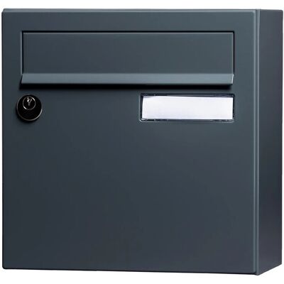 RENZ Boîte aux lettres compacte - 1 porte extérieur - Essentiel - acier gris brillant - Publicité RENZ Boîte aux lettres compacte - 1 porte extérieur - Essentiel - acier gris brillant - Publicité