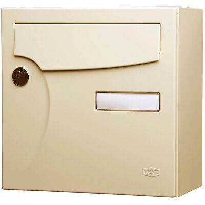 RENZ Boîte aux lettres compact - 1 porte extérieur - Animation - acier ivoire - Publicité RENZ Boîte aux lettres compact - 1 porte extérieur - Animation - acier ivoire - Publicité