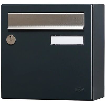 RENZ Boîte aux lettres compacte - 1 porte extérieur - Allure - acier anthracite mat - Publicité RENZ Boîte aux lettres compacte - 1 porte extérieur - Allure - acier anthracite mat - Publicité