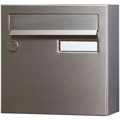 RENZ Boîte aux lettres compacte 1 porte extérieur - Rivage - acier inoxydable gris - Publicité RENZ Boîte aux lettres compacte 1 porte extérieur - Rivage - acier inoxydable gris - Publicité