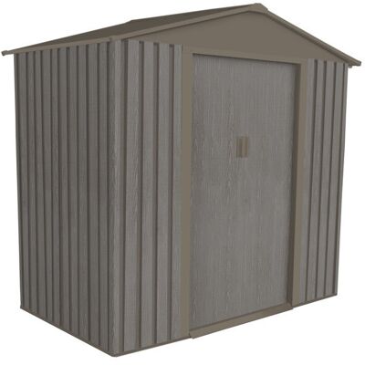 Abri de jardin en métal Chalet-Jardin - 2,43 m² - Effet bois gris - Publicité Abri de jardin en métal Chalet-Jardin - 2,43 m² - Effet bois gris - Publicité