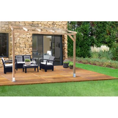 Pergola en Bois Chalêt-Jardin 3x3m - Bois traité autoclave - Publicité Pergola en Bois Chalêt-Jardin 3x3m - Bois traité autoclave - Publicité