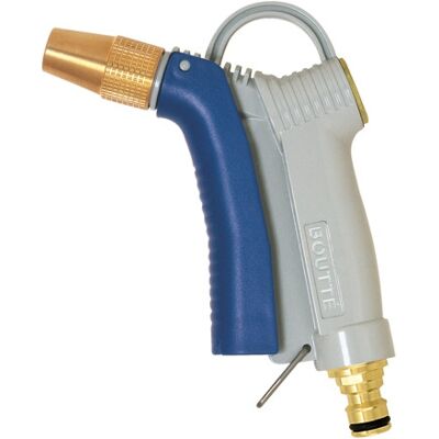 Pistolet à jet multi Boutté en métal avec raccord rapide - Trigger marche/arrêt - Publicité Pistolet à jet multi Boutté en métal avec raccord rapide - Trigger marche/arrêt - Publicité