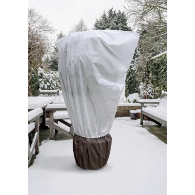 NORTENE 2 Housses d'hivernage bi-matière englobant plante + pot avec zip , cordons de serrage - MaxiFleece - Blanc - Ø 1x 2 x 2,10m - Publicité NORTENE 2 Housses d'hivernage bi-matière englobant plante + pot avec zip , cordons de serrage - MaxiFleece - Blanc - Ø 1x 2 x 2,10m - Publicité