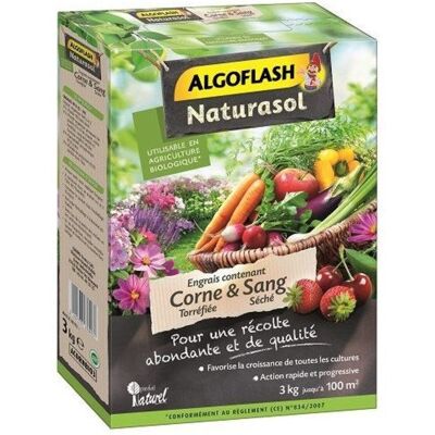 ALGOFLASH NATURASOL - Engrais Cornée Torréfiée & Sang Séché - 3kg - Publicité ALGOFLASH NATURASOL - Engrais Cornée Torréfiée & Sang Séché - 3kg - Publicité