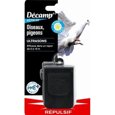 Décamp' - Répulsif Ultrasons - Pour oiseaux - Chauves-souris - Ultrasonic animal repeller - Publicité Décamp' - Répulsif Ultrasons - Pour oiseaux - Chauves-souris - Ultrasonic animal repeller - Publicité