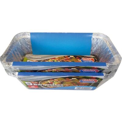 Sans marque Lot de 5 barquettes aluminium 1L - Publicité Sans marque Lot de 5 barquettes aluminium 1L - Publicité