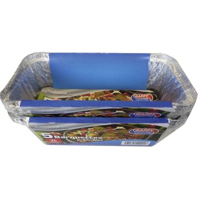 Sans marque Lot de 5 barquettes aluminium 1.5L - Publicité Sans marque Lot de 5 barquettes aluminium 1.5L - Publicité
