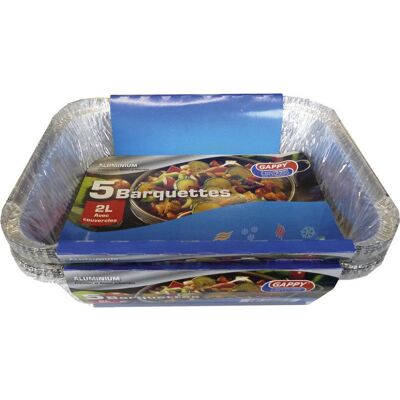 Sans marque Lot de 5 barquettes aluminium 2L - Publicité Sans marque Lot de 5 barquettes aluminium 2L - Publicité