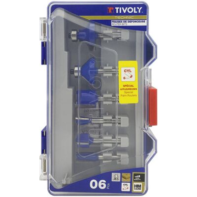 Ensemble de 6 fraises de défonceuse Myers - queue 6mm - Publicité Ensemble de 6 fraises de défonceuse Myers - queue 6mm - Publicité