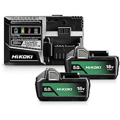 HiKOKI UC18YSL3WKZ Ensemble de Batteries 18V - 2x 5,0Ah + Chargeur - Publicité HiKOKI UC18YSL3WKZ Ensemble de Batteries 18V - 2x 5,0Ah + Chargeur - Publicité