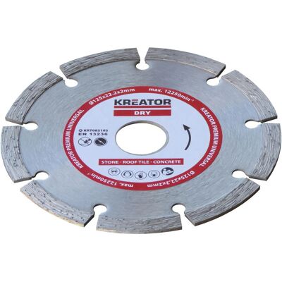 Disque diamant KREATOR - 125mm, alésage 22,2mm, pour pierre et béton - Publicité Disque diamant KREATOR - 125mm, alésage 22,2mm, pour pierre et béton - Publicité