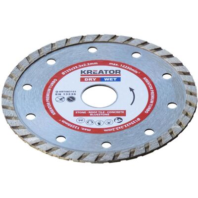 KREATOR Modèle 22,2 mm Disque Diamant Turbo - Outil de Coupe - Publicité KREATOR Modèle 22,2 mm Disque Diamant Turbo - Outil de Coupe - Publicité