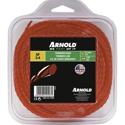 Arnold Fil de coupe-bordure rond en nylon torsadé rouge AF 3,4, 3,3 mm × 9 m - Publicité Arnold Fil de coupe-bordure rond en nylon torsadé rouge AF 3,4, 3,3 mm × 9 m - Publicité