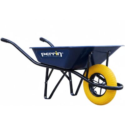 PERRIN Brouette 100 L - Classic roue increvable - bleu - Publicité PERRIN Brouette 100 L - Classic roue increvable - bleu - Publicité