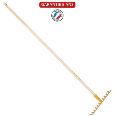 PERRIN Râteau soudé 14 dents droites manche 150cm - Miel - Publicité PERRIN Râteau soudé 14 dents droites manche 150cm - Miel - Publicité