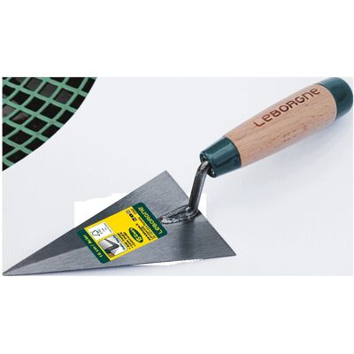 Leborgne Truelle triangulaire 14 cm manche bois - lame souple en acier trempé - Publicité Leborgne Truelle triangulaire 14 cm manche bois - lame souple en acier trempé - Publicité