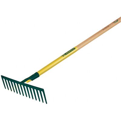 Leborgne Râteau 16 dents droites 150 cm - manche bois PEFC pour nivelage et ratissage - Publicité Leborgne Râteau 16 dents droites 150 cm - manche bois PEFC pour nivelage et ratissage - Publicité