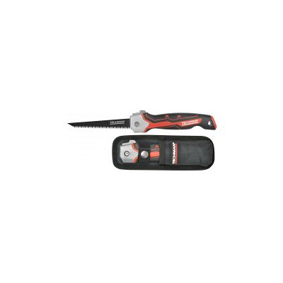 TECHMAN Scie a guichet couteau pliante + holster Lame pliante 130 mm - Denture 8 tpi - Publicité TECHMAN Scie a guichet couteau pliante + holster Lame pliante 130 mm - Denture 8 tpi - Publicité