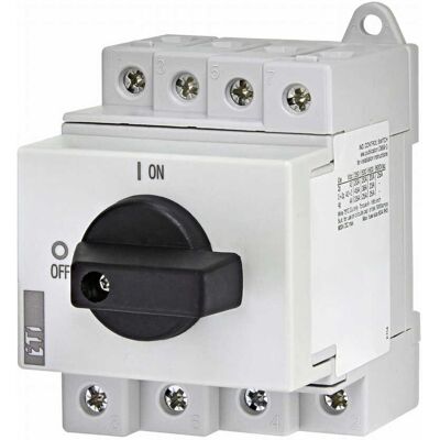 Sectionneur rotatif ETI PV-DC 4 pôles 25A 1000V DC IP40 - Publicité Sectionneur rotatif ETI PV-DC 4 pôles 25A 1000V DC IP40 - Publicité