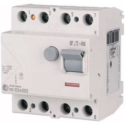 EATON HNC-63/4/003 Disjoncteur différentiel - 63A 4P 30mA Type AC - Publicité EATON HNC-63/4/003 Disjoncteur différentiel - 63A 4P 30mA Type AC - Publicité