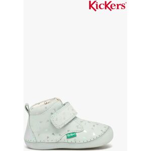 Chaussures premiers pas bébé fille bottillons en cuir imprimé avec scratch - Kickers - 22 - bleu - KICKERS bleu - Publicité