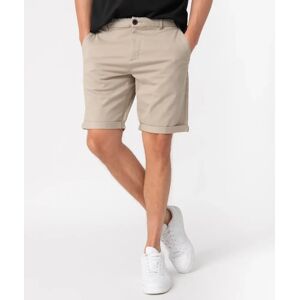 Bermuda homme en toile extensible 5 poches coupe chino - 38 - beige - GEMO beige