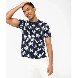 Tee-shirt homme a manches courtes a motif estival - XL - bleu fonce - GEMO bleu fonce