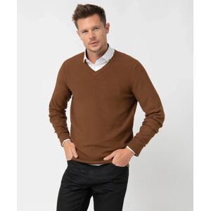 Pull homme a col V en maille fantaisie - XXL - marron - GEMO marron