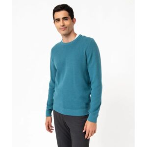 Pull col rond en coton uni homme - XL - turquoise - GEMO turquoise