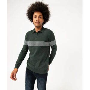 Pull fine maille a col polo homme - M - vert - GEMO vert