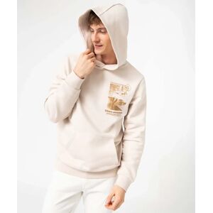 Sweat homme a capuche avec motif streetwear - XXL - ecru - GEMO ecru