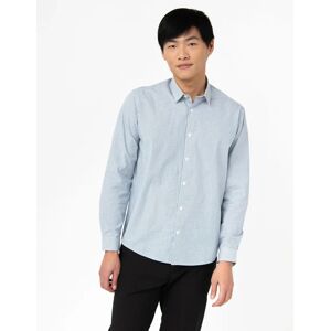 Chemise manches longues a rayures en coton homme - GEMO bleu