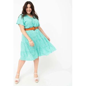 Robe femme grande taille fleurie à volants - 48 -