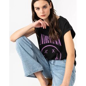 Tee-shirt à manches ultra courtes imprimé femme - Nirvana -