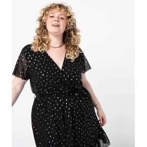 Robe femme grande taille à pois avec volants - 46