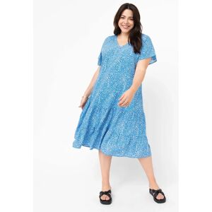 Robe femme grande taille fleurie à volants - 46 -