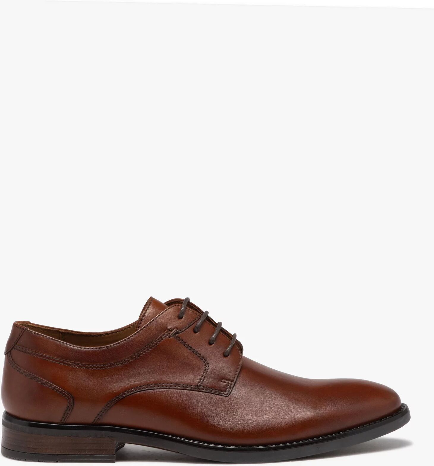 Derbies homme dessus en cuir uni à lacets ronds - Taneo - 46 - marron - TANEO marron