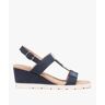 Sandales compensées femme confort en suédine - 39 - bleu - GEMO bleu