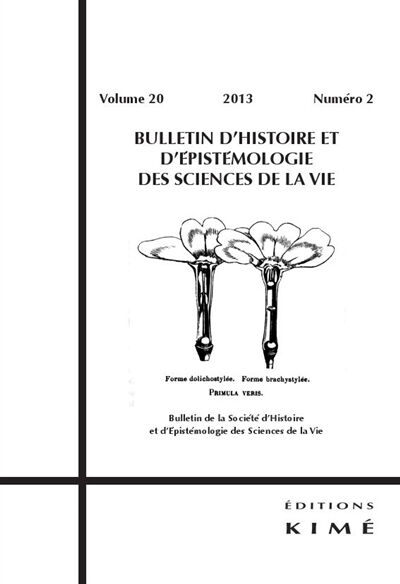 Bulletin d'histoire et d'épistémologie des sciences de la vie, n° 20-2  olivier perru, collectif Kimé