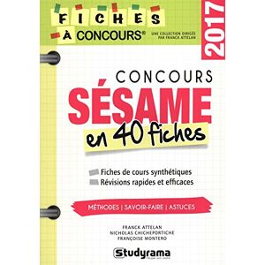 Concours Sésame en 40 fiches, 2017 : fiches de cours